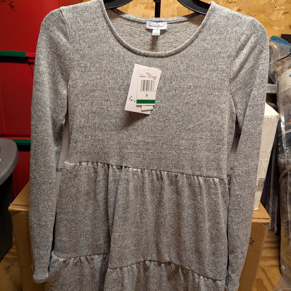Gray Long Sleeve Dress